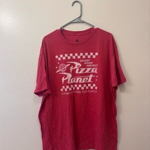 Disney Red Pizza Planet Crewneck Graphic Tee